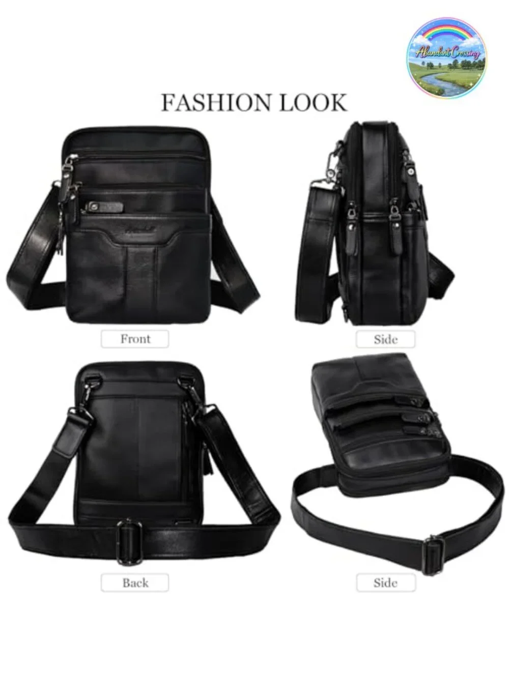 Genuine Leather Messenger Bag Small Sling Crossbody Shoulder Bag